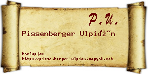 Pissenberger Ulpián névjegykártya